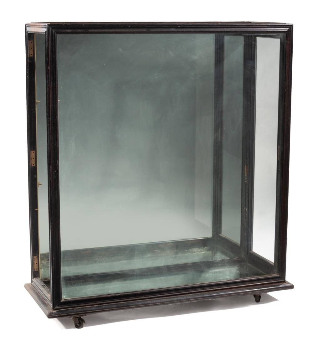 AMERICAN WALNUT AND GLASS DISPLAY