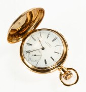 AMERICAN WALTHAM 18K GOLD POCK