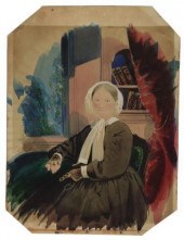 AMERICAN WATERCOLOR PORTRAIT M