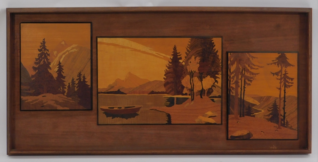 AMERICAN WESTERN TRIPTYCH WOOD