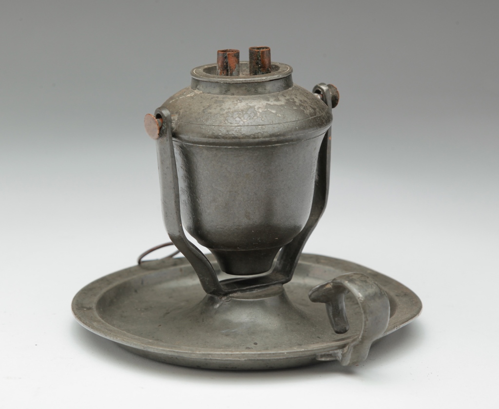 AMERICAN WHALE OIL GIMBAL LAMP.