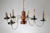 AMERICAN WOOD AND TIN SIX-LIGH