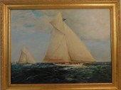 AMERICAS CUP RACE OIL PAINTING