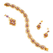 AMETHYST, 14K YELLOW GOLD JEWE