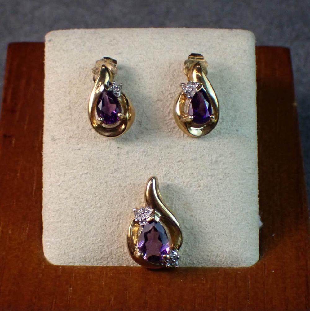 AMETHYST AND DIAMOND PENDANT AND