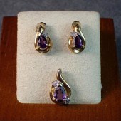 AMETHYST AND DIAMOND PENDANT A