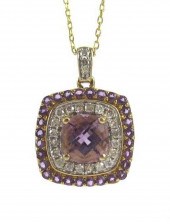 AMETHYST AND DIAMOND PENDANT N