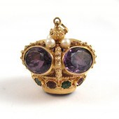AMETHYST AND EIGHTEEN KARAT GO