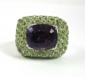 AMETHYST AND EIGHTEEN KARAT WH