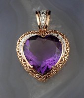 AMETHYST AND FOURTEEN KARAT GO