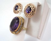 AMETHYST AND FOURTEEN KARAT GO