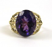 AMETHYST AND FOURTEEN KARAT GO