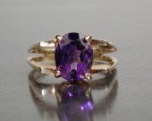 AMETHYST AND GOLD SOLITAIRE RI