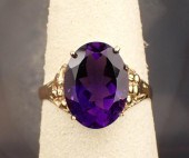 AMETHYST AND GOLD SOLITAIRE RI