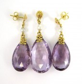 AMETHYST AND SEED PEARL PENDAN