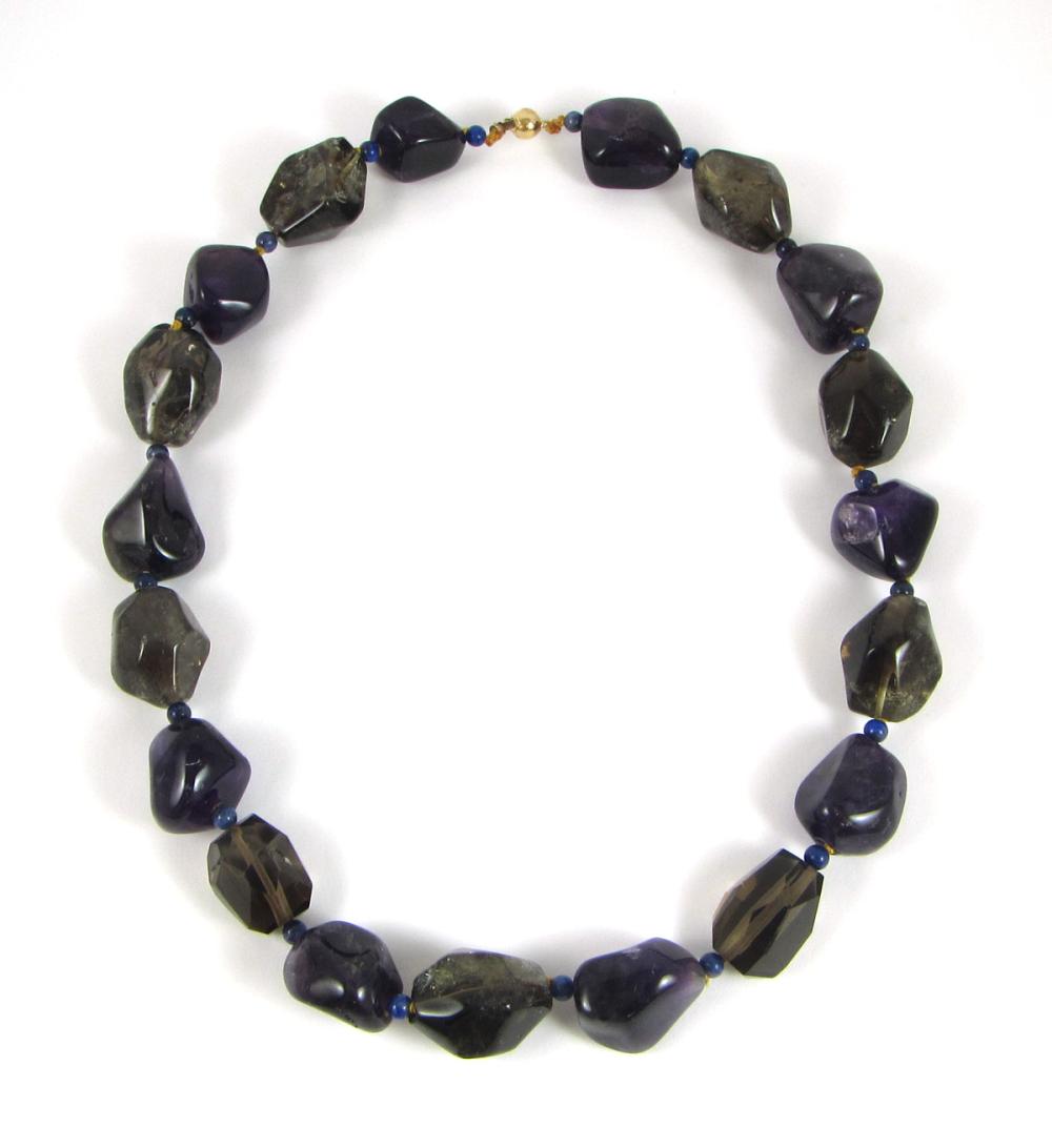 AMETHYST AND SMOKY QUARTZ CHUNKY