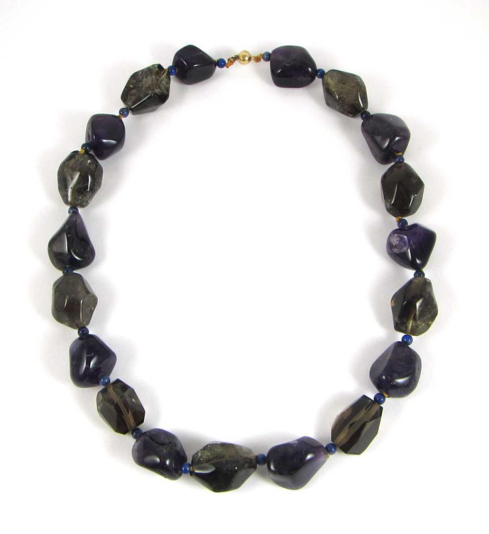 AMETHYST AND SMOKY QUARTZ CHUNKY