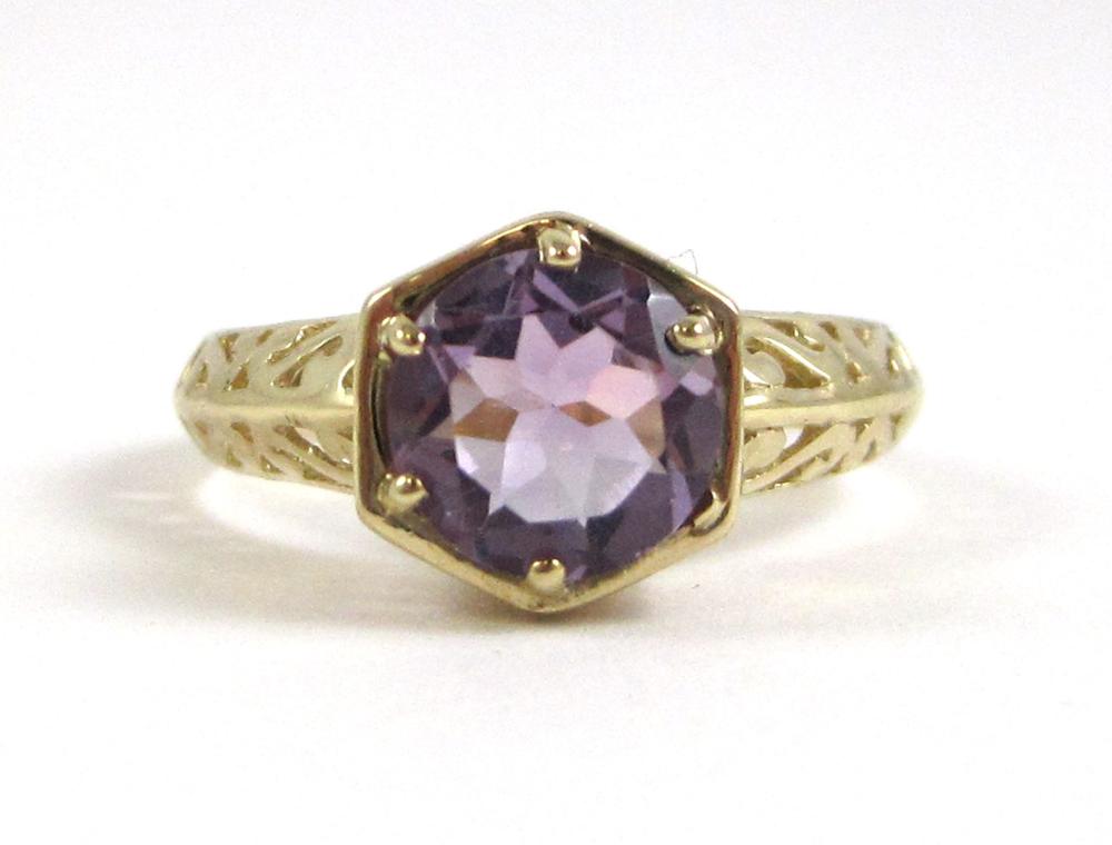 AMETHYST AND TEN KARAT GOLD
