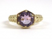 AMETHYST AND TEN KARAT GOLD SO