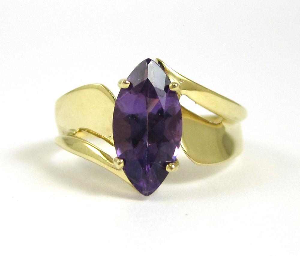 AMETHYST AND TEN KARAT GOLD