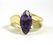 AMETHYST AND TEN KARAT GOLD SO