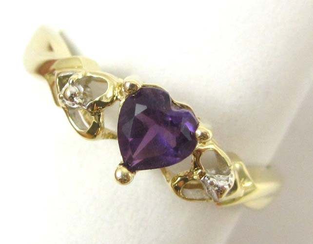 AMETHYST AND TEN KARAT YELLOW