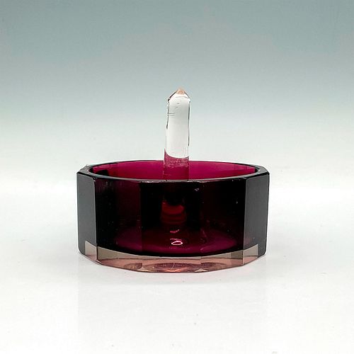 AMETHYST ART GLASS DEEP DISH RING