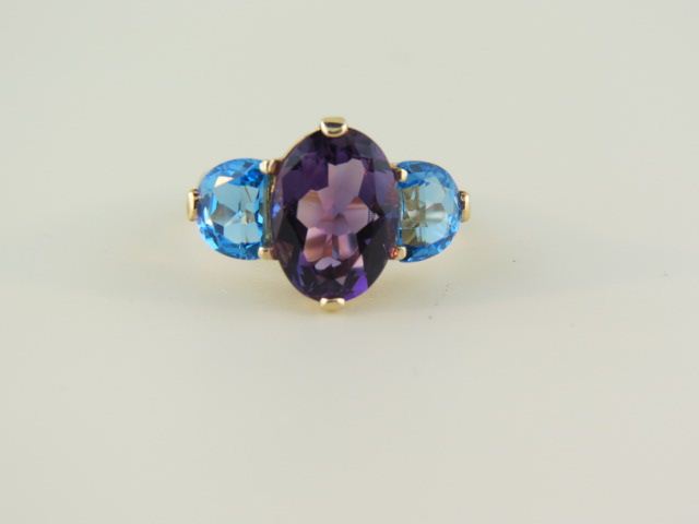 Amethyst & Blue Topaz Ring rich