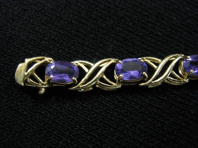Amethyst Bracelet 14 oval gems