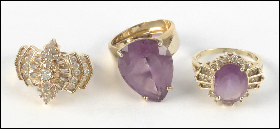 AMETHYST DIAMOND AND 14 KARAT