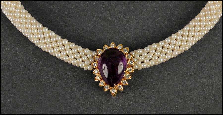 AMETHYST DIAMOND AND 18 KARAT