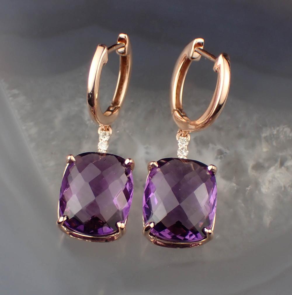 AMETHYST, DIAMOND AND ROSE GOLD