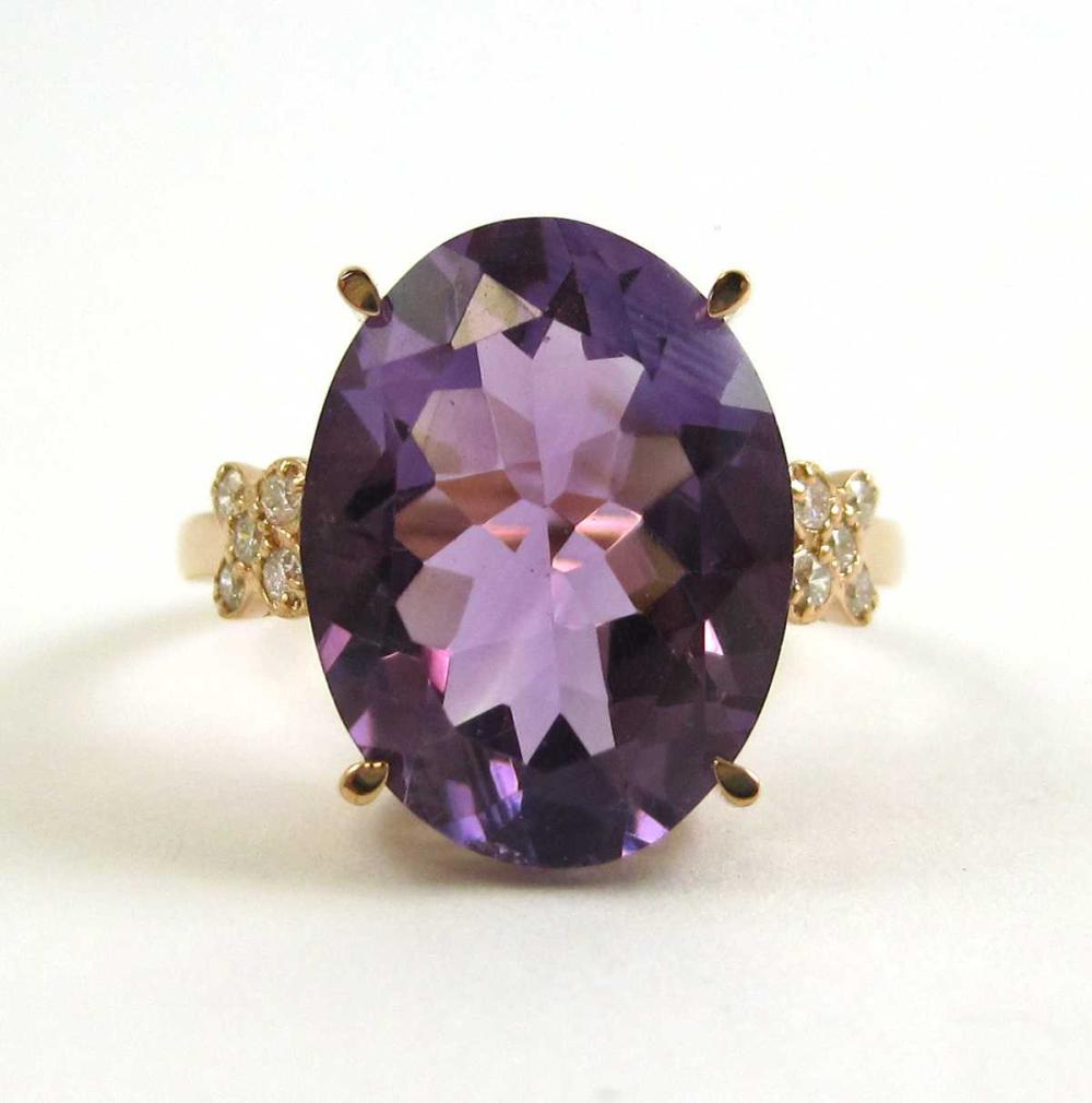 AMETHYST, DIAMOND AND ROSE GOLD