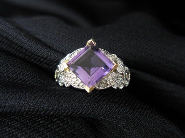 Amethyst & Diamond Ring rich 5