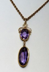 AMETHYST DROP PENDANT 10K GOLD