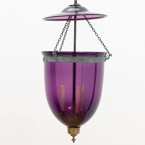 AMETHYST GLASS HUNDI LANTERN28 x 11