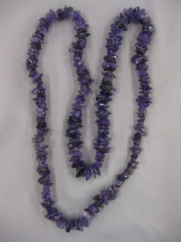 Amethyst Necklace natural gems 34''