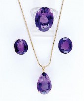 Amethyst pendant earrings and