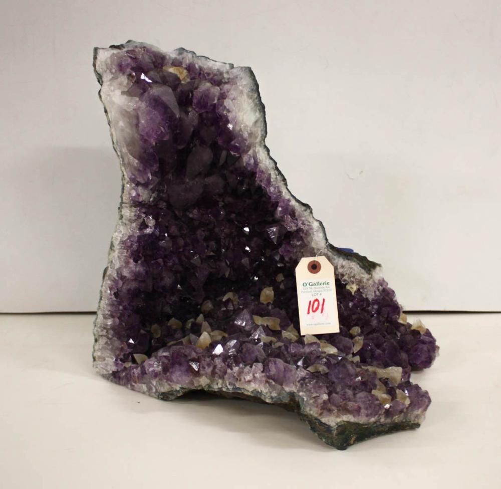 AMETHYST QUARTZ GEODE, 13.75"H X