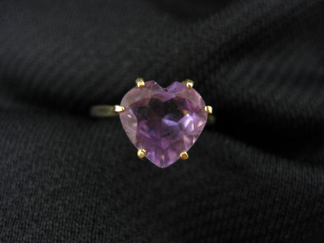 Amethyst Ring 3 carat heart