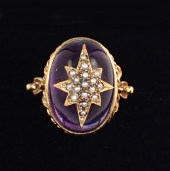 AMETHYST, SEED PEARL AND YELLO