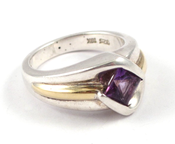 AMETHYST SILVER AND YELLOW GOLD