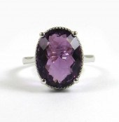 AMETHYST SOLITAIRE RING OVAL-C