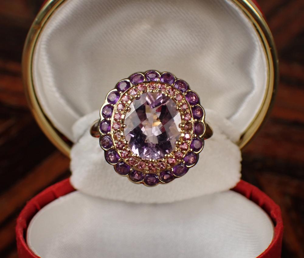 AMETHYST, TOURMALINE AND YELLOW