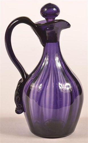 AMETHYST VERTICAL RIB BLOWN GLASS