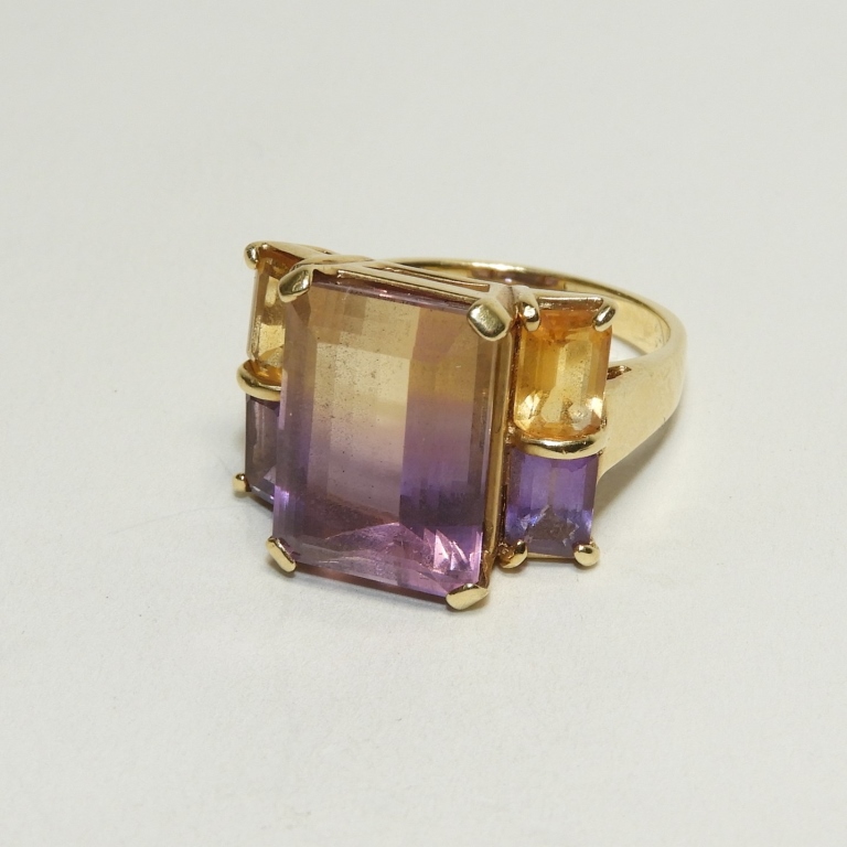 AMETRINE AMETHYST CITRINE 14K