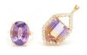 AMETRINE PENDANT & AMETHYST RI
