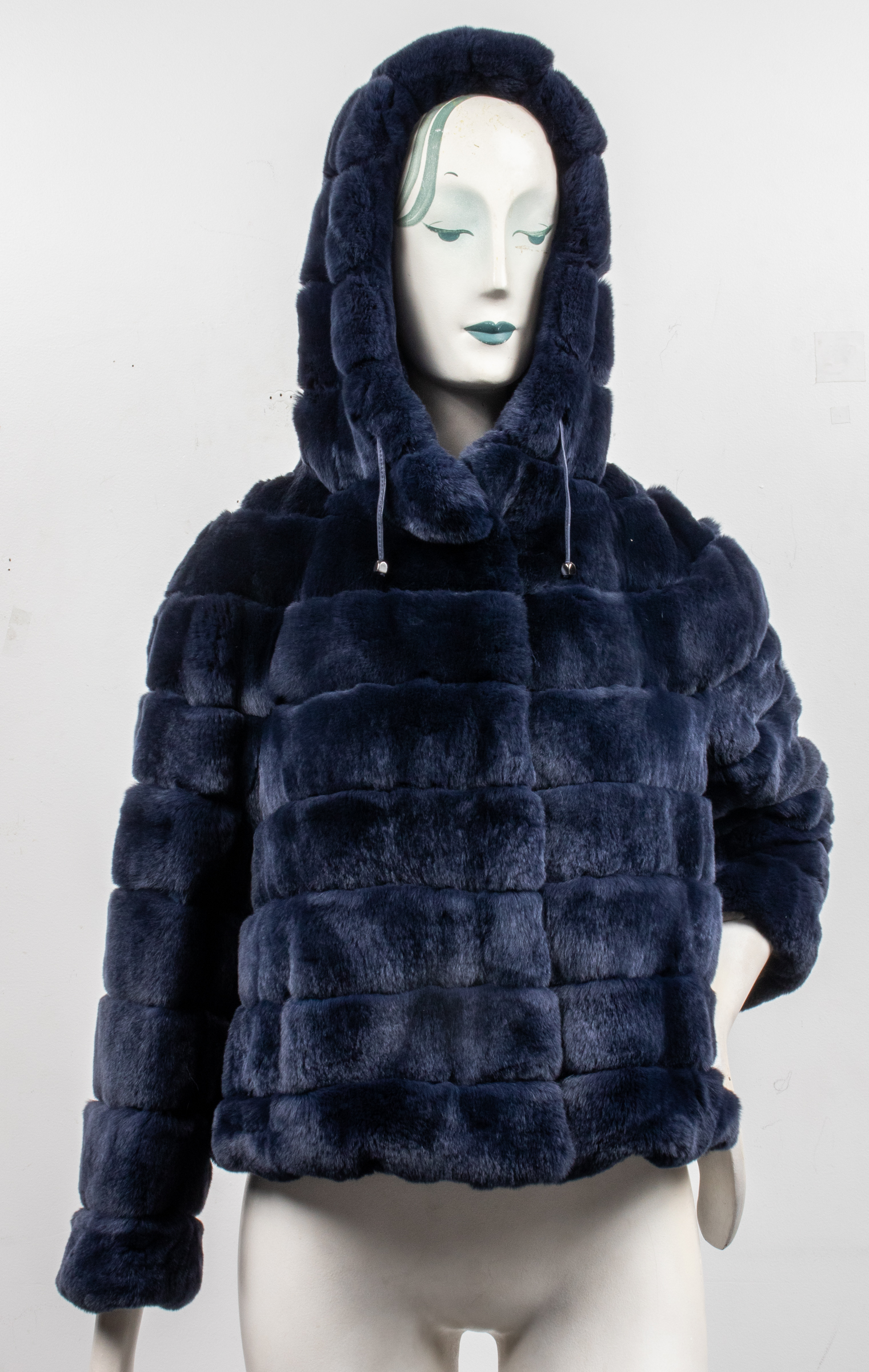 AMINA RUBINACCI BLUE RABBIT FUR