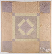 AMISH BLOCK QUILT, 19TH C.<br>