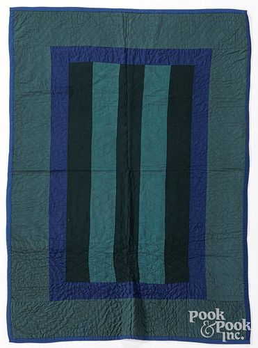 AMISH COTTON BARS CRIB QUILT, MID